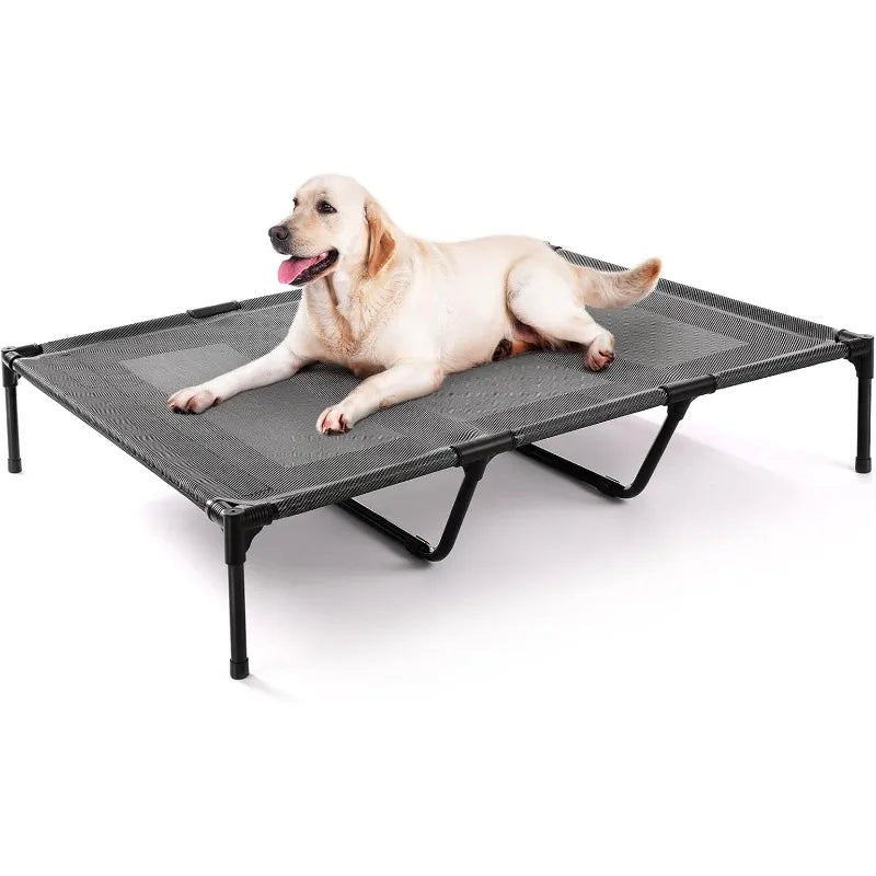 48" Elevated Dog Bed for Extra Large Dogs, Outdoor Dog Cot Bed Waterproof, Raised Cooling Pet Bed