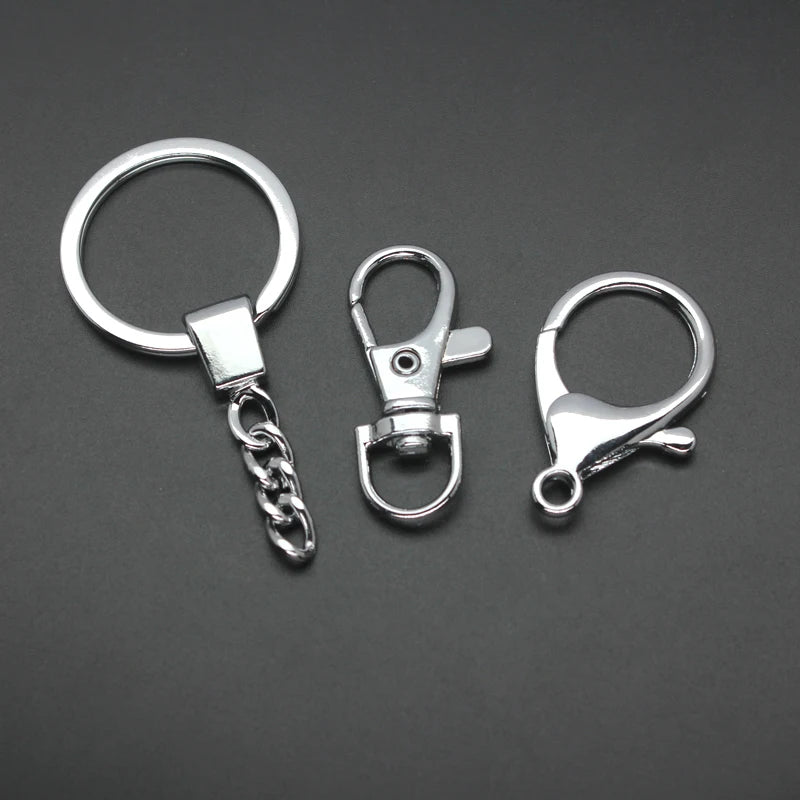 10pcs/lot Keychain Keyring Silver Color Key Ring alloy DIY Accessories fit for jewelrys making