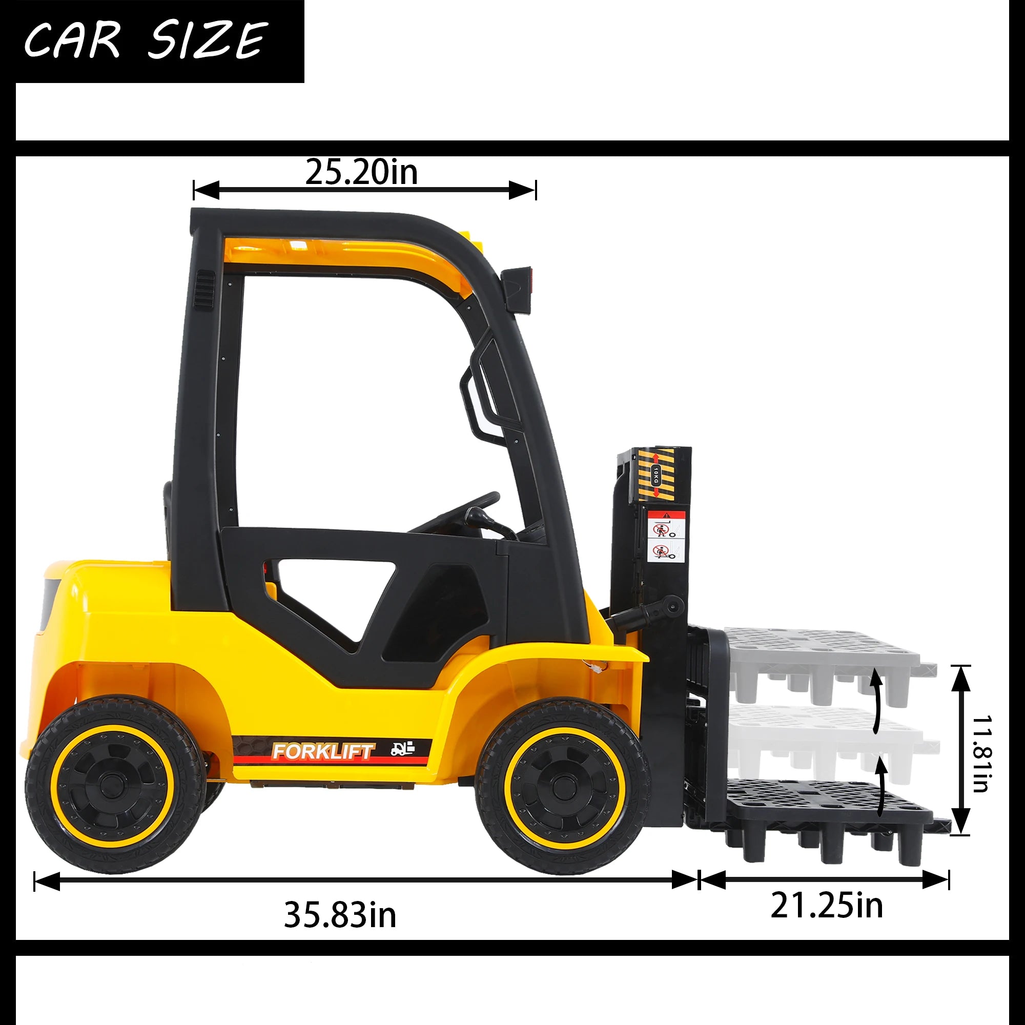 Electric frame lifting rod Electricforklift,Children Ride- on Car 12V7A Battery Powered Vehicle Toy ,3 speeds,Parent yellow