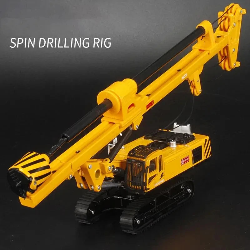 Alloy Rotary Drilling Rig Crawler Excavator Diecast Construction Vehicle Model Children Collection Decoration Model Toys