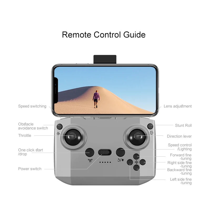 Xiaomi D16 Mini Drone with 180° Electric Adjustable 8K HD Camera WiFi Light Flow Drone Pocket Obstacle Avoidance Rc Quadcopter