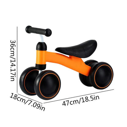 Baby Balance Bike 4 Wheels Toddler Bike Toy 1st Birthday Gifts for 10-36 Months Babies Indoor Outdoor Riding Toys