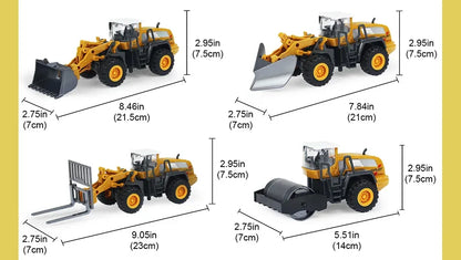 ﻿9 Styles Alloy Engineering Diecast Truck Tractor Loader Crane Excavator Toys Construction Model Vehicle Toy Car for Boys Gifts