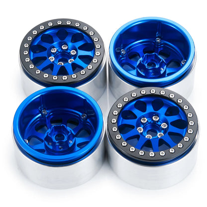 YEAHRUN 2/4pcs Metal Beadlock 2.2 inch Wheel Rims Hubs for Axial Wraith 90048 RR10 TRX-4 1/10 RC Crawler Car Upgrade Parts