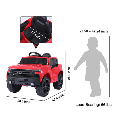 Funtok RS03 12V Powered Kids Electric Ride on Car Truck Safety Lock bluetooth Music LED Lights with Remote Control Car Toy Gifts