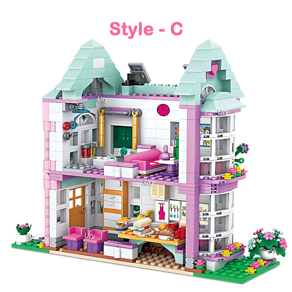 Friends City Tree House Summer Holiday Villa Castle Building Blocks Sets Figures Garden DIY Toys for Kids Girl Birthday Gift