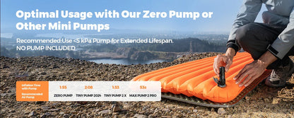 FLEXTAILGEAR ZERO MATTRESS MUMMY - Insulated Sleeping Pad with 6.0 / 5.6 R-Value, Ultralight Inflatable Camping Mat