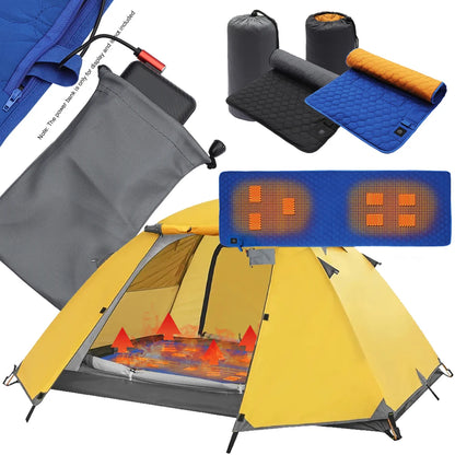 Winter Heating Mat USB Heating Sleeping Mat Camping Warming Mattress Temperature Warm Tent Sleeping Mat Foldable Sleeping Pad