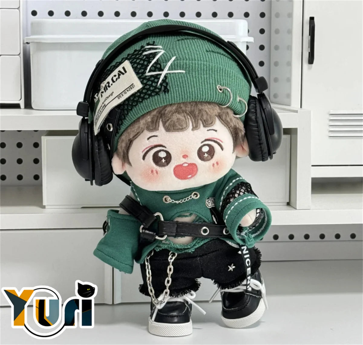 Yuri Green Kpop Rock Hip Hop no attribute Retro Gentleman Clothes Hat Outfit For 20cm Doll Toy Clothing Cosplay Cute Gift C XM