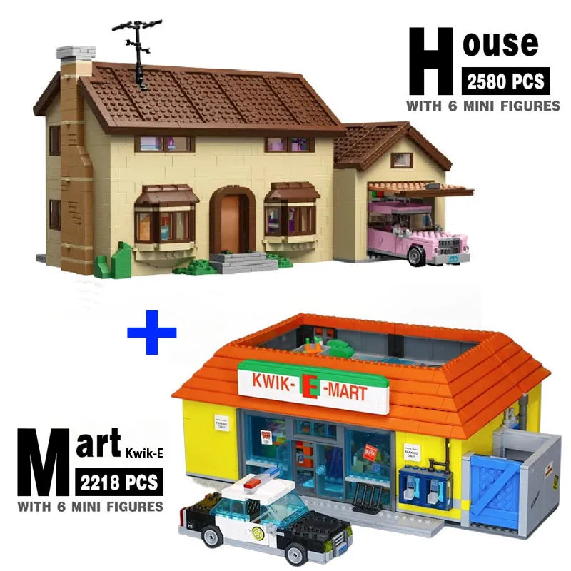 IN STOCK The Kwik E Mart And Supermarket House Model Building Blocks Bricks 16004 16005 71016 71006 Toys Birthday Christmas Gift