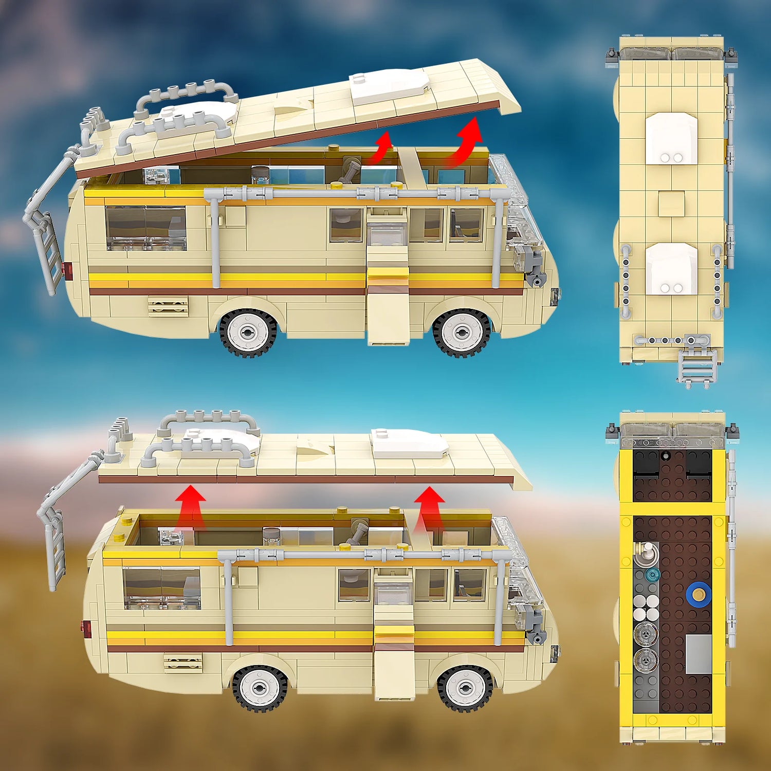 360PCS Break Bad RV Building Kit, Creative Van House Camper Toys Building Blocks,DIY Building Set Toy for Kids Adults