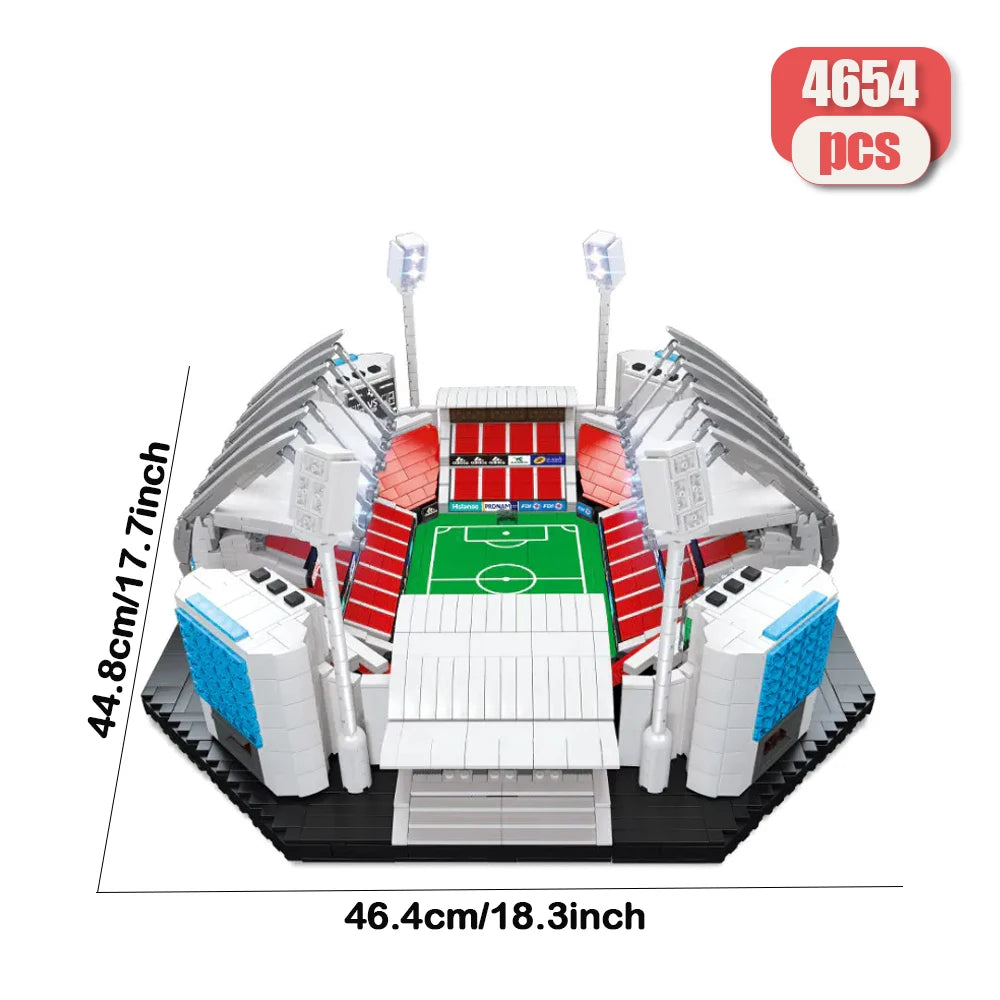 4654pcs Soccer Field Model League Building Blocks  FA Set Create football Street Views Premier Birthday Gifts