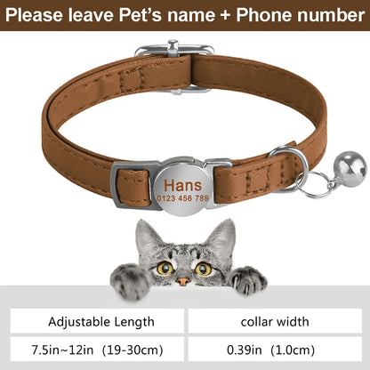 Personalized Engraved Leather Dog/Cat Collar
