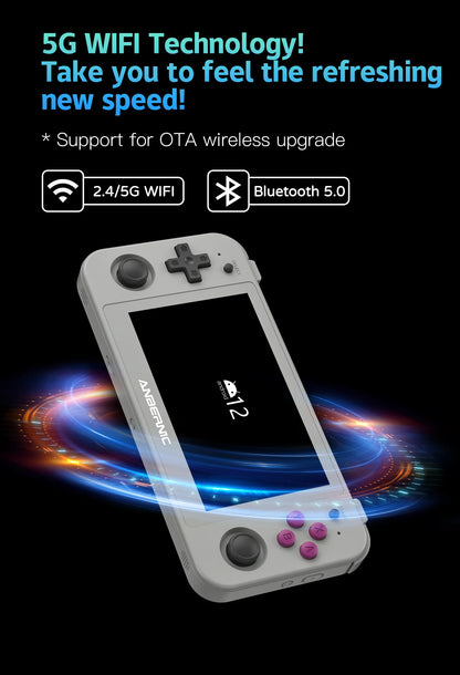 ANBERNIC RG505 Handheld Game Console Android 12 System Unisoc Tiger T618 CPU 4.95 Inch OLED Touch Screen 128G TF Card 3172 Games