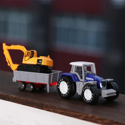 Children Kids Alloy Construction Excavator Tractor Dump Truck Farmer Vehicle Engineering Car Model Model Car Toys Tractor Toy