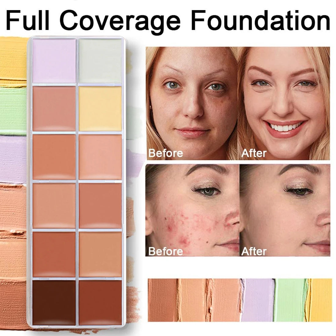 Veronni Sunscreen Facial Contour Concealer, 24 Hour Full Coverage