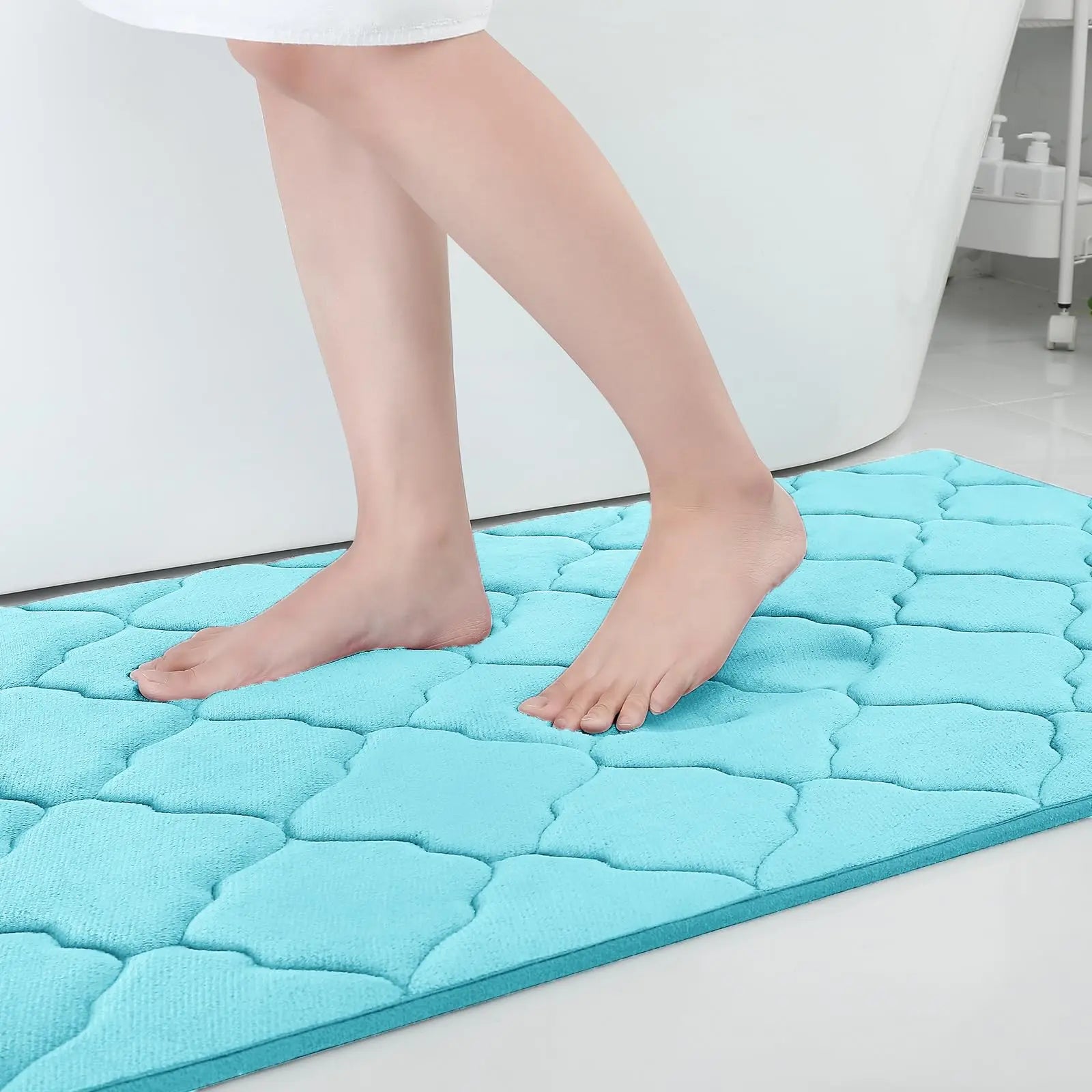 Kitinjoy Non-slip Bath Mat Rugs Machine Wash Dry Doormat Soft Memory Foam Absorbent Home Kitchen Bathroom Mat Thick Floor Carpet