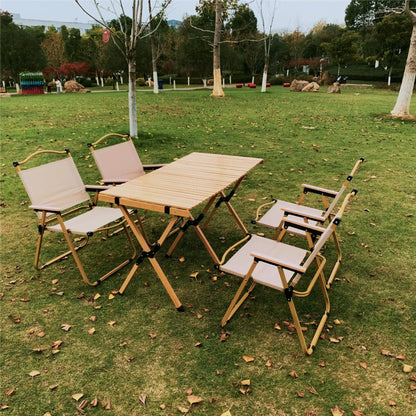 Solid Wood Folding Table Camping Wind Bar Grill Hot Pot Booth Fair  with Heightened Egg