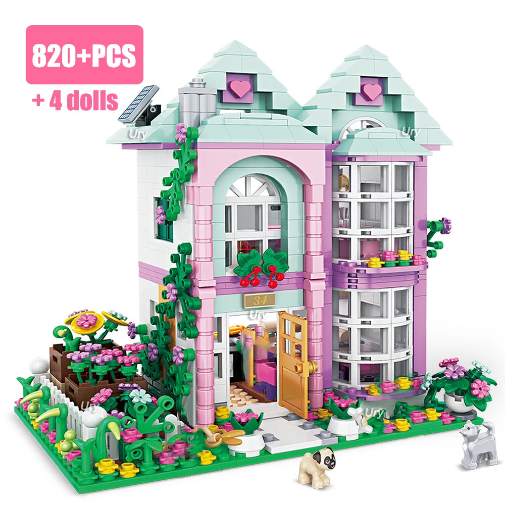 Friends City Tree House Summer Holiday Villa Castle Building Blocks Sets Figures Garden DIY Toys for Kids Girl Birthday Gift