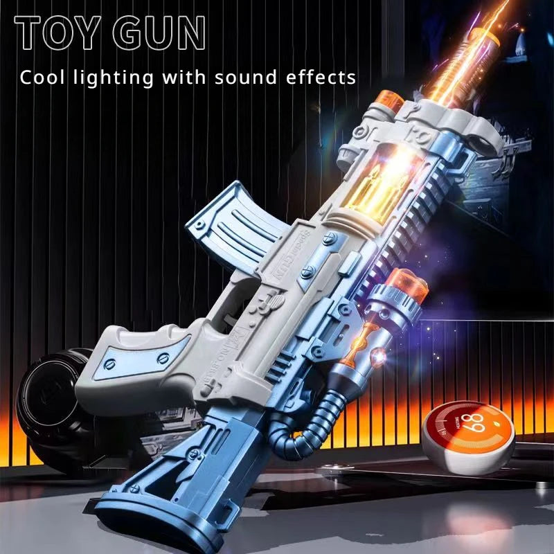 Sound Effect Spinning LED Light UP Non-firing Toy Gun AK47 Pistol Submachine Gun Police Role Play Prop Kids Birthday Gift