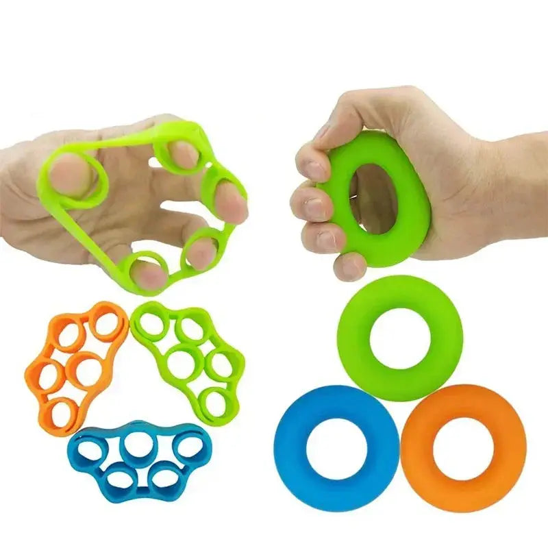 Finger Grip Silicone Ring Exerciser Antistress Resistance Band Fitness Stretcher 3 Levels Finger Sensory Toy for Autism ADHD