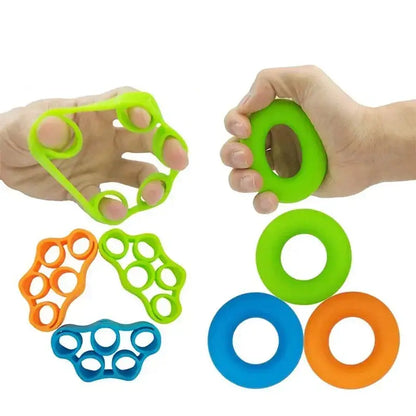 Finger Grip Silicone Ring Exerciser Antistress Resistance Band Fitness Stretcher 3 Levels Finger Sensory Toy for Autism ADHD