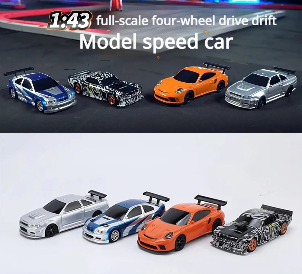 1/43 2.4G Mini RC Drift Car 4WD Remote Control Car High Speed Four Wheel Drive Radio Controlled Racing Car Model Boy Toy Gift