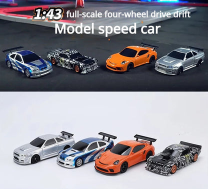 1/43 2.4G Mini RC Drift Car 4WD Remote Control Car High Speed Four Wheel Drive Radio Controlled Racing Car Model Boy Toy Gift