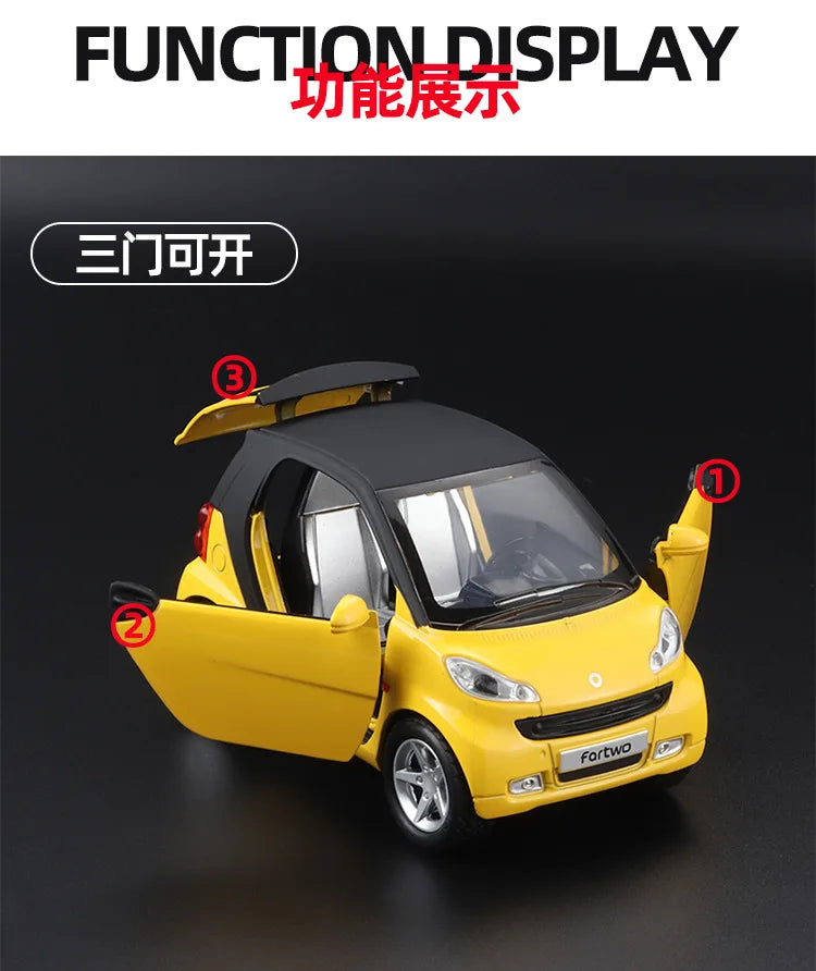 1:32 Mercedes-Benz SMART Miniatures Alloy Diecast Model Car Model Sound &amp; Light Toys For Kids Cute and Compact Christmas Gifts