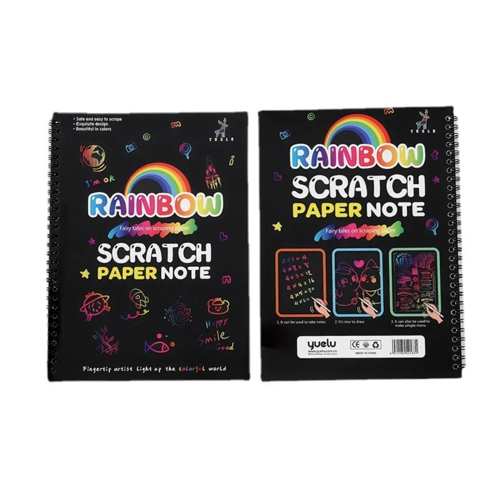 Rainbow Magic Scratch Off Paper Set for Kids Arts Scraping Painting Drawing Toys DIY Graffiti Book Montessori Educational Toys