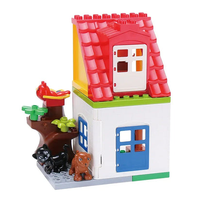 Big Size Building Blocks Castle Tower House Wall Roof Medieval Accessories Compatible Large Bricks Children Kids Educational Toy