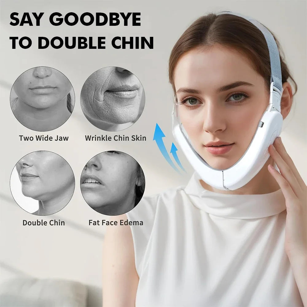 V Face Massager Portable Facial Massage Device Facial Lifting Slimming Massage Double Chin V Face Shaped Cheek Lift Belt Machine