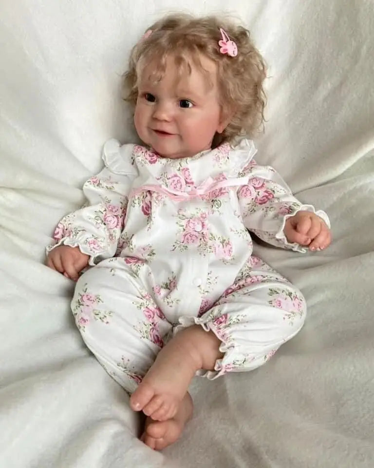 Bebes doll with 60CM Reborn Toddler Popular Cute Girl Doll Maddie with Rooted Blonde hair Soft Cuddle Body High Quality Doll