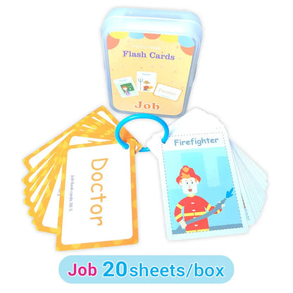 English Words Learning Flashcards for Kids 3-6 Years Reading Enlightenment Cards Educational Toys Montessori Teaching Aids