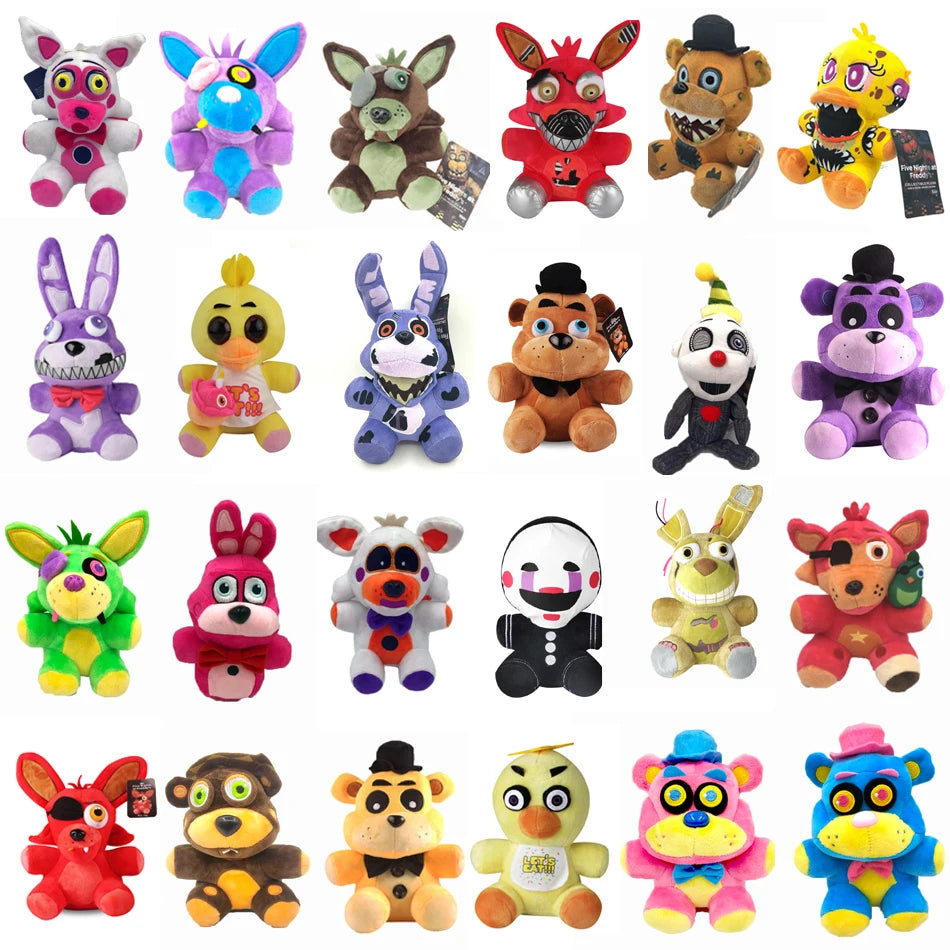 18cm FNAF Purple Plush Nightmare Bonnie Plush Toys Five Nights at Fredy Bonnie Peluche Toys Soft Stuffed Animal Dolls Kids Gifts