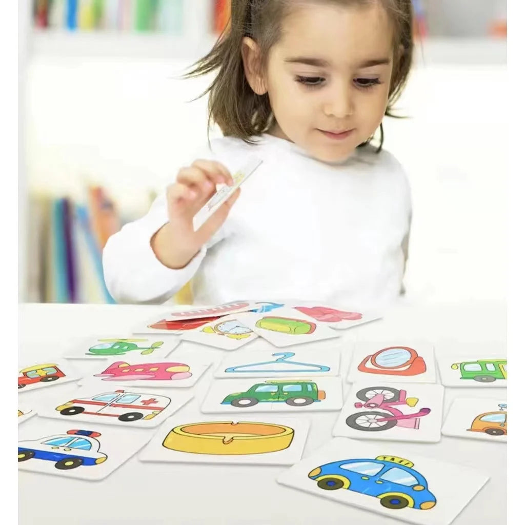 32 Pcs Enlightenment Card Matching Puzzle Early Education Cartoon Pattern Cognitive Boys and Girls Toys