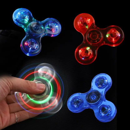 Transparent Gyro Fingertip With Light Luminous Colorful Luminous Finger Pressure Reduction Toy