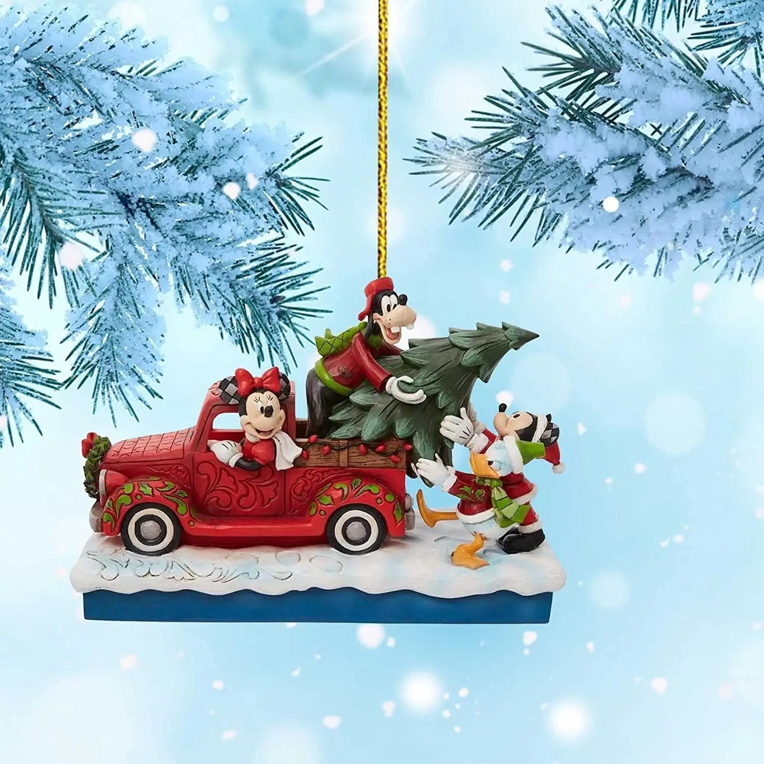 Disney Cartoon Mickey Mouse Minnie Anime Figures Christmas Decoration Acrylic Christmas Tree Acrylic Plane Pendant Kids Toys