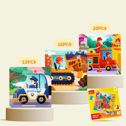 3 in 1 Cartoon Magnetic Puzzle Book Baby Educational Toy Puzzle Folding Dinosaur Animal Travel Game Early Education Toy Gifts