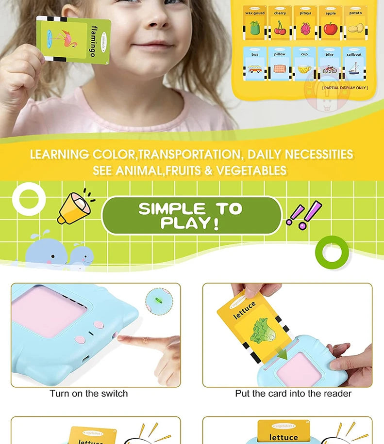 English Flash Card Russian Spanish French Sight Words Games ABC learning Language Kids Education Toys Montessori Reading Book