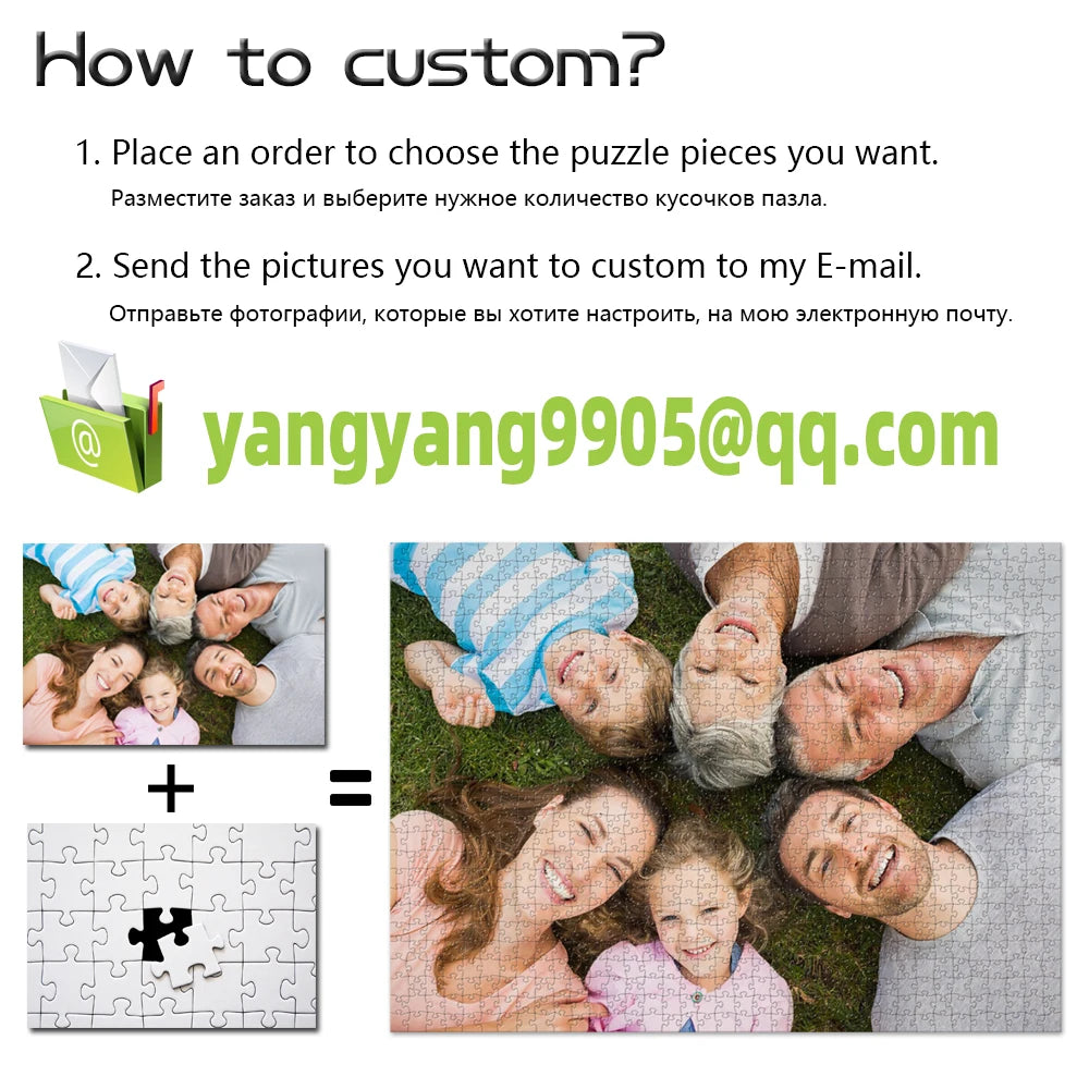 Custom Jigsaw Puzzle Customize Your Own Personalized Picture Puzzle Diy Toy for Anniversary Festival Gift 200/300/500/1000/1500