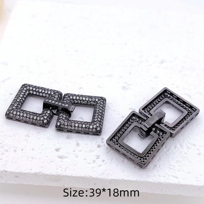 1 Pcs Wholesale Micro-set Square Necklace Bracelet Clasp Jewelry Accessories Full Zirconium Connecting Clasp DlY Accessories