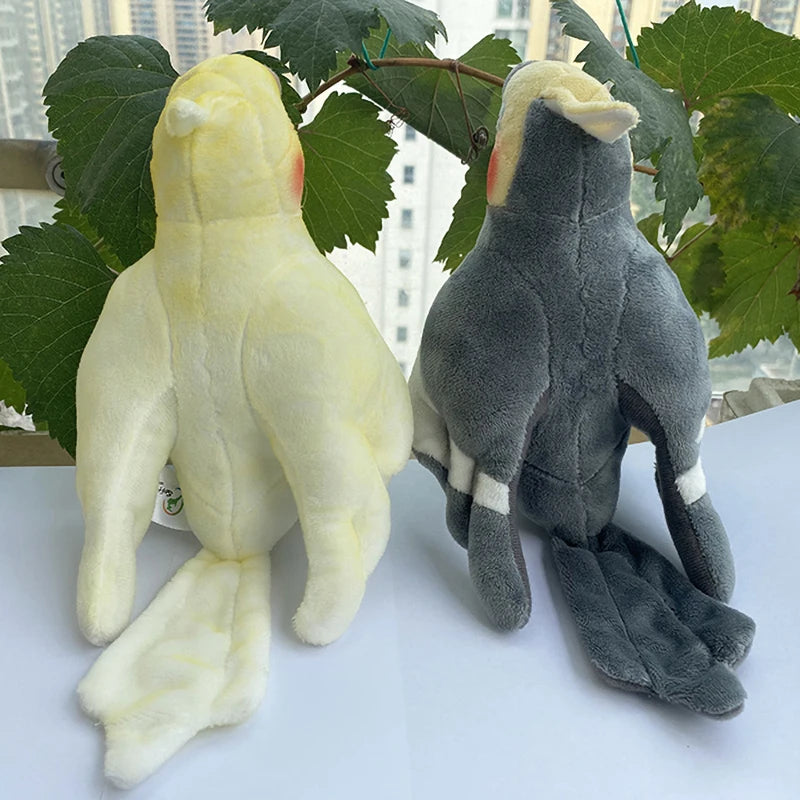 Simulation Soft Mini Size Lifelike Grey Cockatiel Plush Toys Real Life Soft Yellow Parrot Birds Stuffed Animals Toy Dolls Gifts