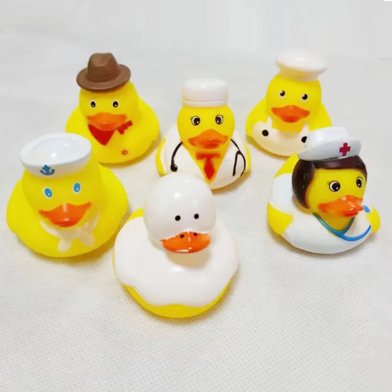 5-30 PCS New Cute Rubber Duck Assorted Duck Bath Toys Kids Shower Bath Toy Gifts Baby Birthday Party Gifts Decorations