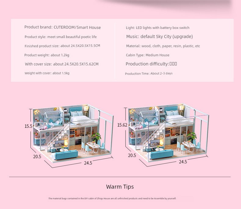 Bedroom Miniature Scene Model Making DIY Handmade