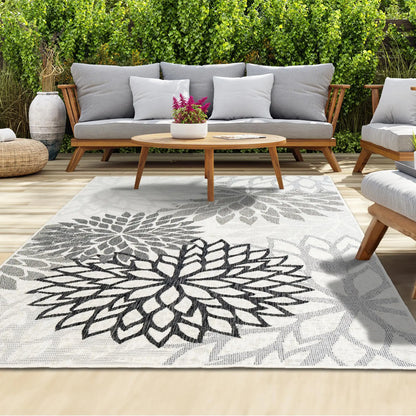 VIKAMA Outdoor Rug Modern Exotic Tropical Leaf Non Slip Area Rugs for Indoor and Outdoor Patio Deck Porch Garden Home Decoration