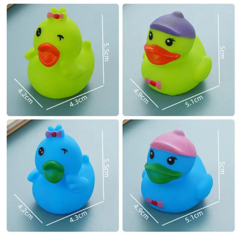 5-30Pcs/Lot Rubber Ducks Baby Bath Toys Kids Shower Bath Toy Float Squeaky Sound Duck Water Play Game Gift For Children