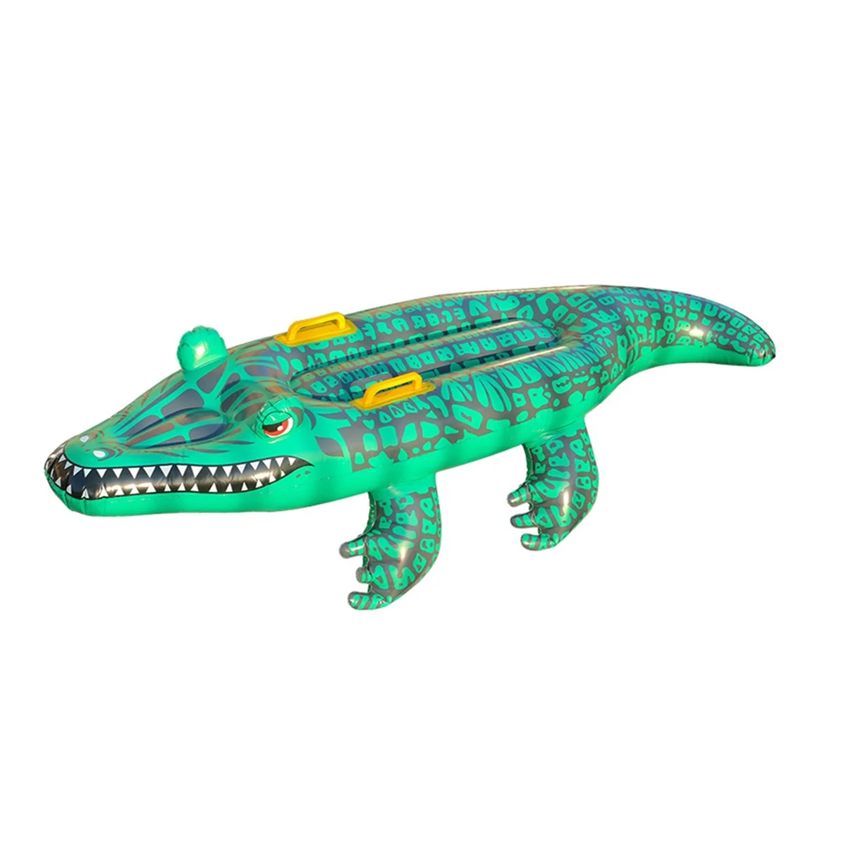 Reptile Ride on Toys, Crocodile Inflatable Pool Float for Kids, Fun Beach and Pool Toy, Giant Inflatable Pool Float