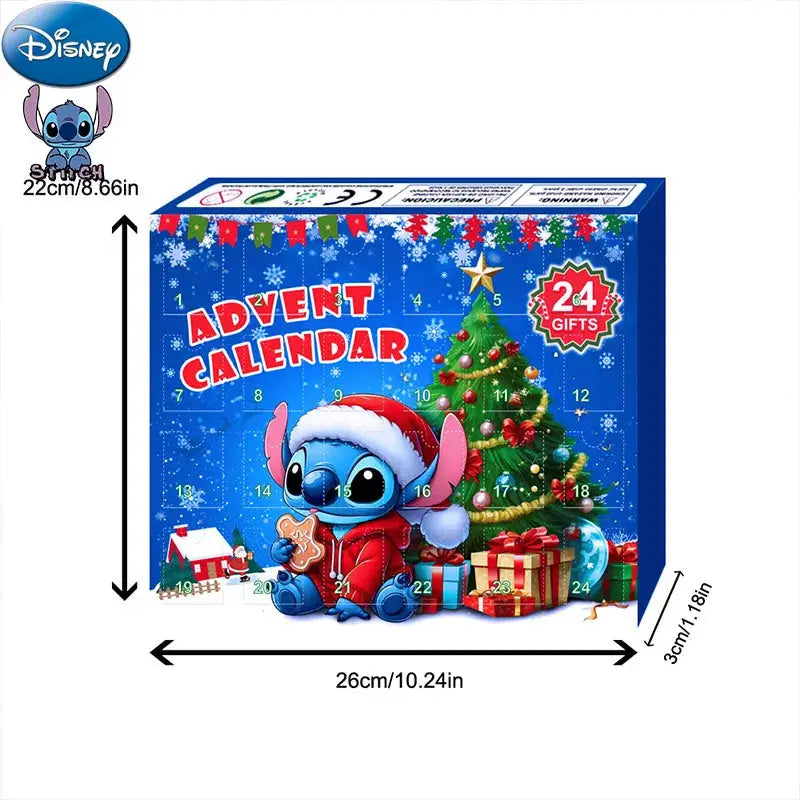 Wholesale Disney Accessories Stitch Christmas Advent Calendar Blind Box Lilo&amp;stitch Model Doll Anime Figures Xmas Gift Kid Toy