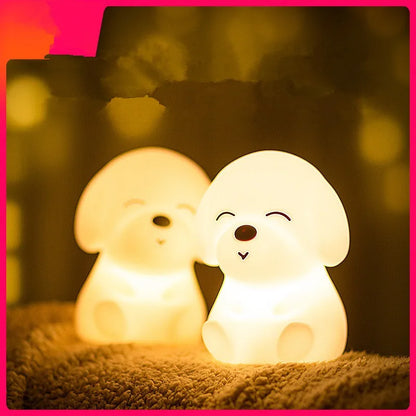 Dog LED Night Light Touch Sensor Dimmable Timer Rechargeable Bedroom Silicone Puppy Lamp for Children Baby Toy Gift lamp